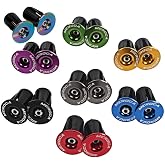 1 Pair Aluminum Bike Handlebar End Plugs, Expanding Locking Bar End Caps for Road Bike Mountain Bike MTB BMX Fixie, Bar End for Handlebar Grip (Black)