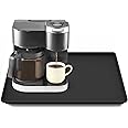 TOHONFOO Silicone Coffee Maker Mat with Lip, 19.7'' x 15'' Heavy Duty Coffee Maker Mat for Countertops, Coffee Tray Fit Under Coffee Maker Appliance Automatic Machines Espresso Accessory, Black
