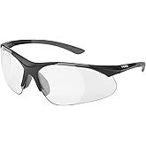 Delta Plus RX-500C-0.75 Diopter Full Lens Magnifier Safety Glasses, Black Frame, Clear Lens
