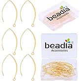 BEADIA 18K Gold Plated Earring Hooks U Shape 15x38mm 20pcs for Jewelry Making Findings