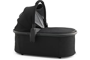 Mockingbird Bassinet - Compatible Single and Single-to-Double Strollers - Newborn Lie-Flat and Overnight Sleep Solution - Mattress, Sheet Included - Black
