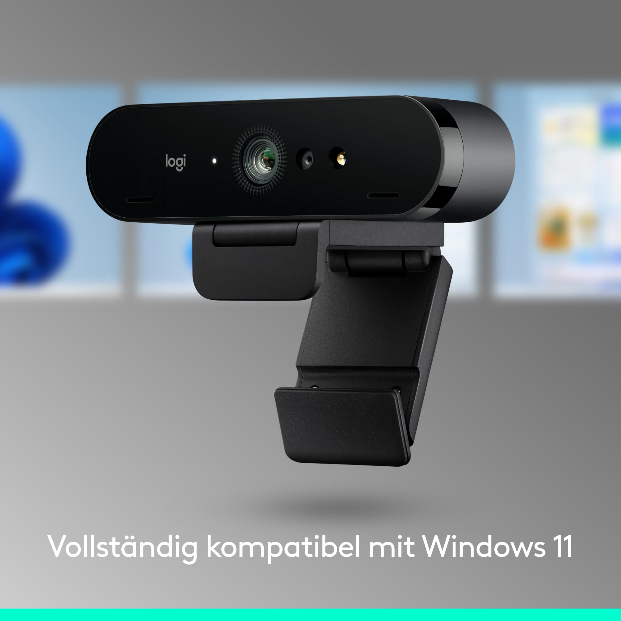 Logitech Brio 4K Webcam, Videogespräche, Mikrofon mit Geräuschunterdrückung, automatische HD-Belichtungskorrektur, Microsoft Teams, Zoom, Google Voice, Meet, PC/Mac/Notebook/MacBook - Graphit 4