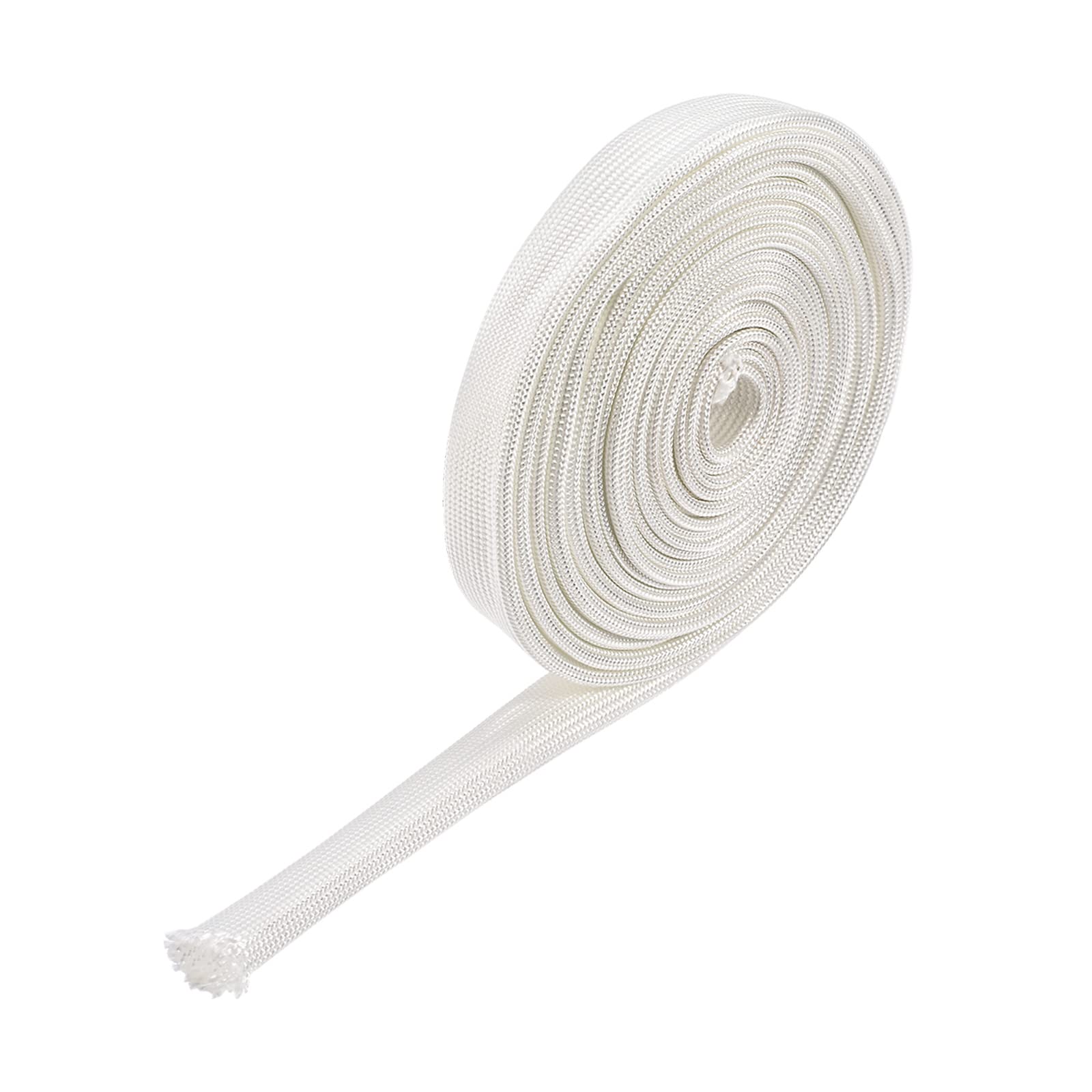 Rebower Fiberglass Sleeve Insulated Cable Protection Tube - 9.8Ft-12mm / White