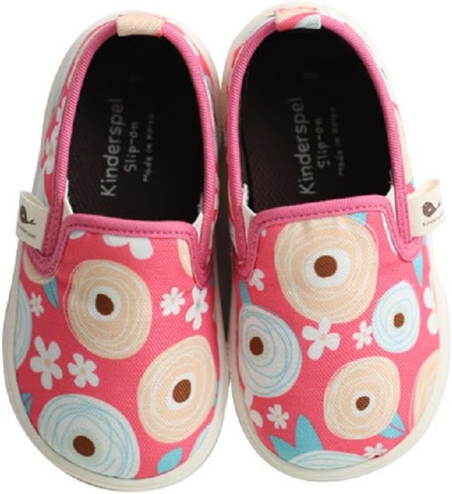Kinderspel Slip On-Toddler Shoes. Cotton Topped Non-Slip Loafer Shoes with Durable Natural Rubber Sole.