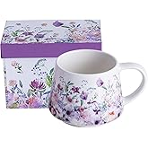 Topadorn Ceramic Travel Mug Porcelain Coffee Cups With Handle and Gift Box 12 oz