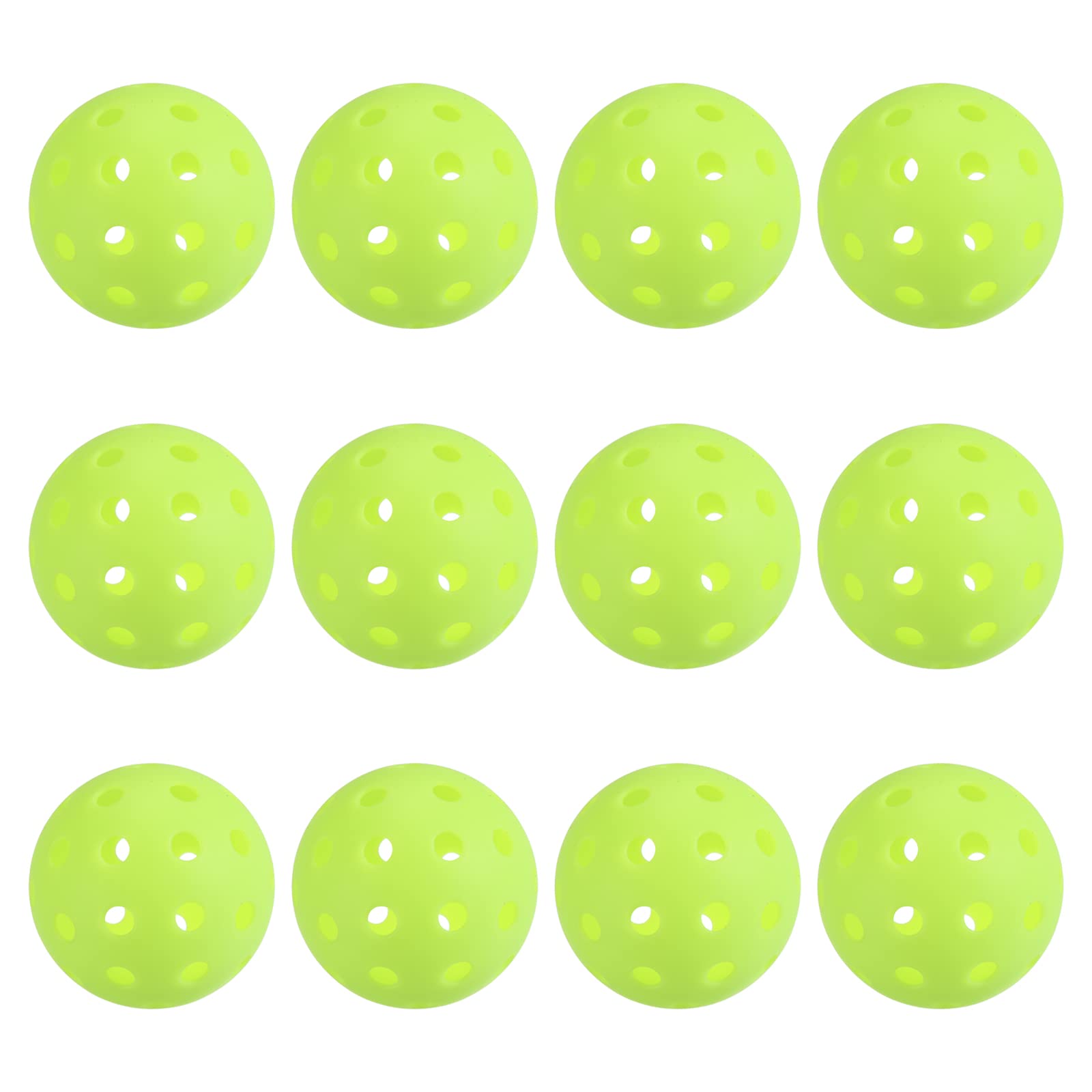 PATIKIL Outdoor Pickleball Balls, 40 Holes Pickleball USA Pickleball Approved (USAPA), 12 Pack Pickleball Balls for Indoor and Outdoor Sport, Neon Green