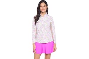 IBKUL Women’s Sun Protective UPF50+ Icefil tech Lola Print Long Sleeve Mock Neck – 10863