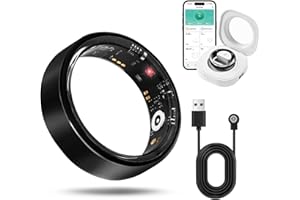 CVRPAOR Smart Ring for Women Men, Waterproof Fitness Ring Health Tracker, Heart Rate, Blood Pressure Oxygen Monitor, Sleep Steps Calorie Tracker, Activity Rings Compatible with iPhone and Android (13#)