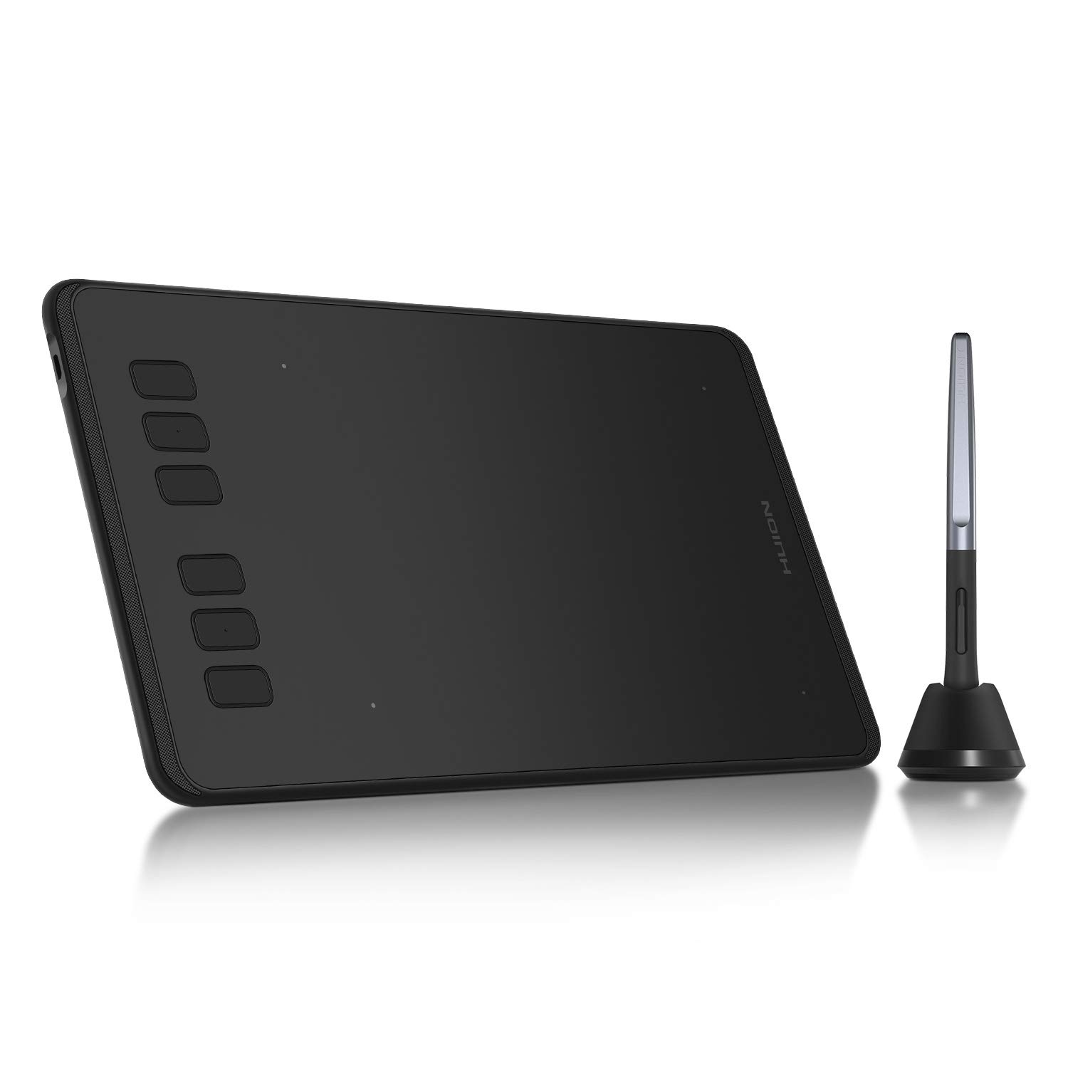 Huion Inspiroy H640P Graphic Drawing Tablet Battery-free Stylus Pen digital Tablet with 8192 Levels Pen Pressure 6 Express Keys and 1 Pen Holder support Windows, Mac and Android