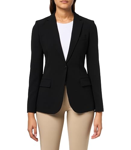Theory Women's Crepe Relaxed Jacket, Black, 2 at Amazon Women's