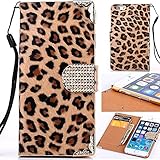 Leopard Print iPhone 7 Plus Case, Leopard iPhone 7 Plus Wallet Case, Miniko(TM) Fashion Sexy Leopard Animal Print Wallet Flip Stand Case Cover for iPhone 7 Plus with Card Slot - Brown