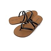 Volcom Women's Easy Breezy II Flip Flop Sandal – Recliner Comfort Foam Footbed, New Black, 8