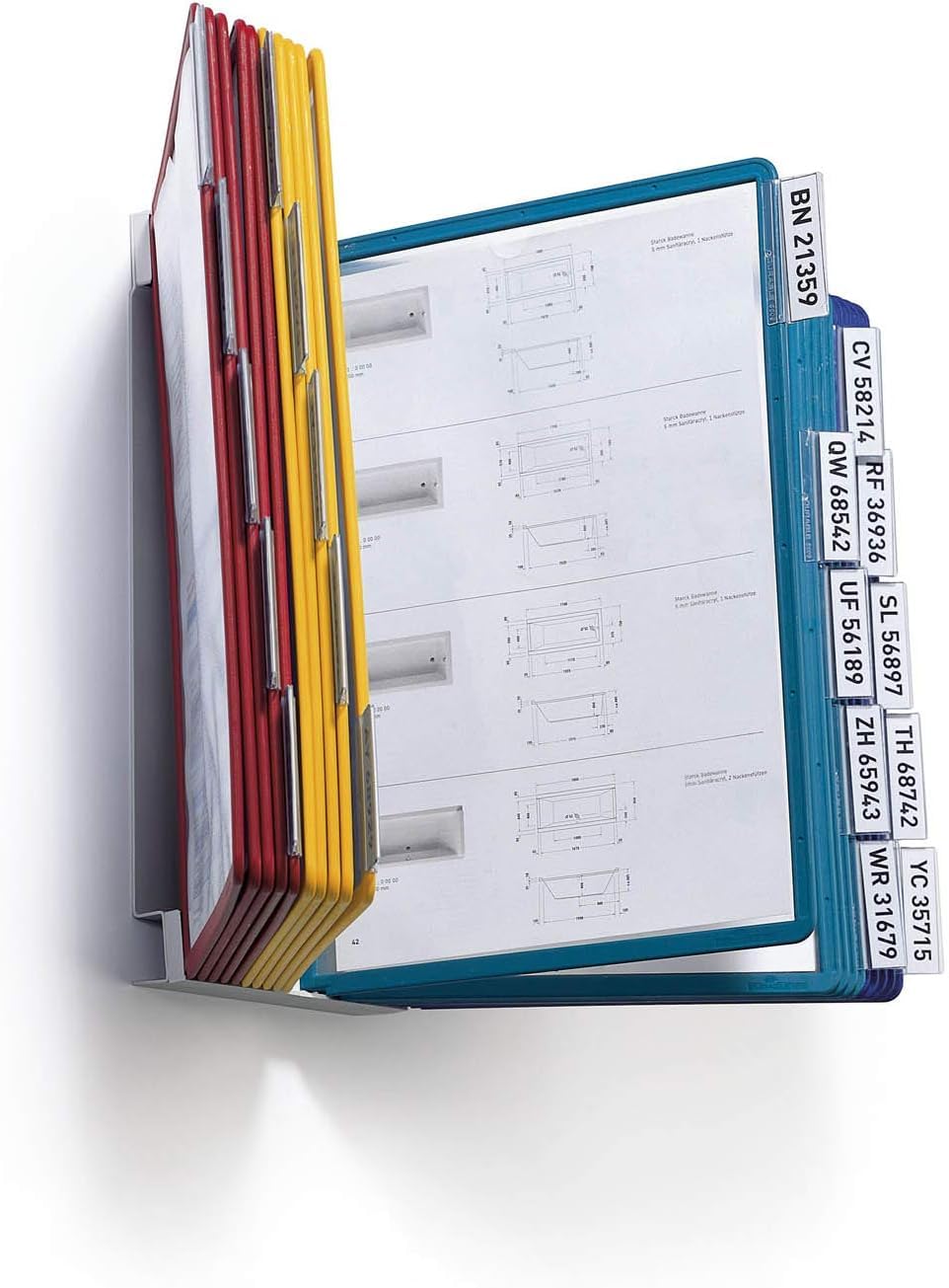 Durable VARIO Display Panel Wall Unit | 20 Panels and Tabs in Assorted Colours | Ideal for Storing and Display ing A4 Documents — image 1