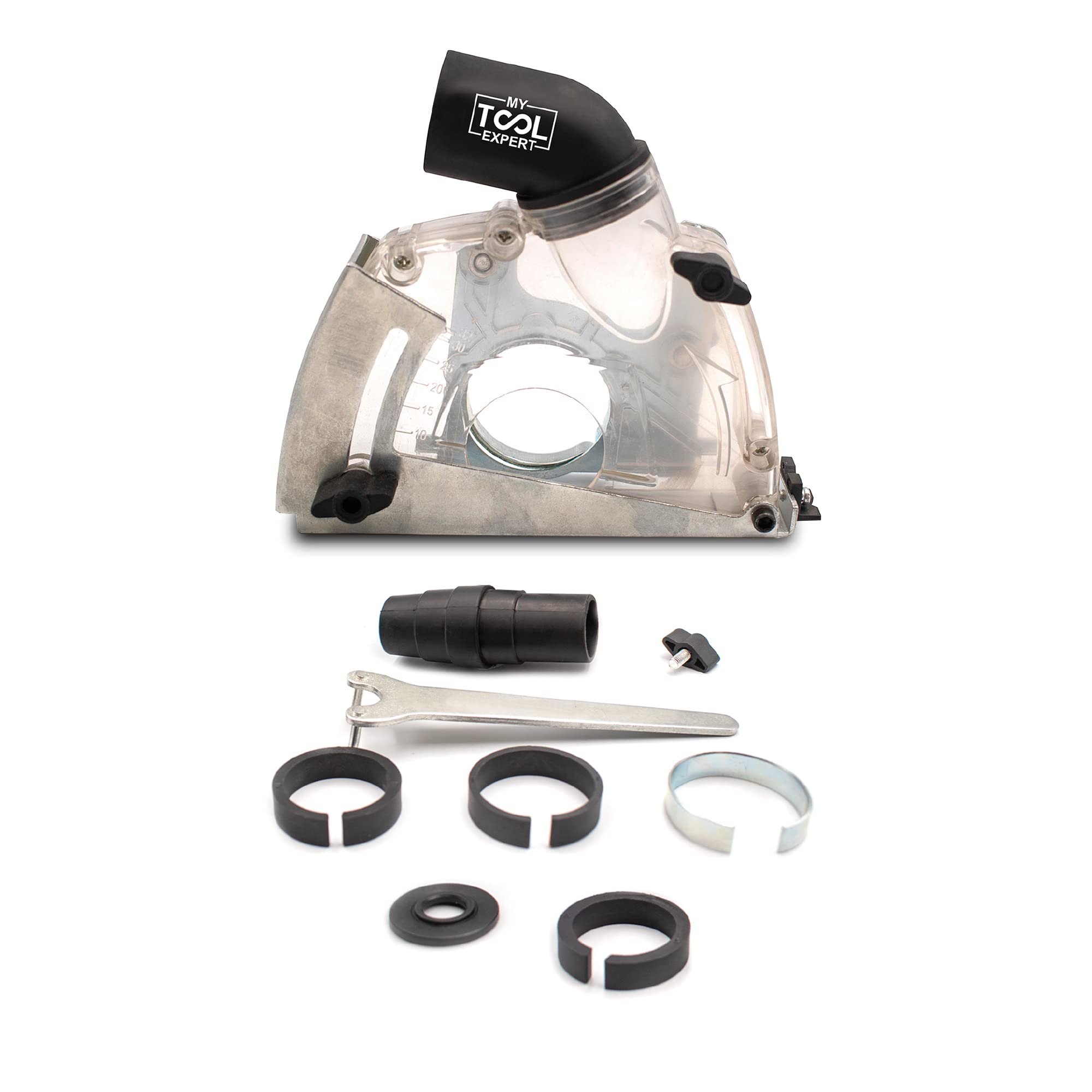 Dust Extraction Cutting Guard, Expert Professional Dust Control for 115mm/4.5" and 125mm/5" Angle Grinders, Dust Removal System for Mortar Masonry Brick Raking, Wall Chasing