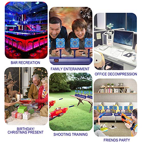 Nerf Gun Targets,Electronic Scoring Auto Reset Shooting Digital Target for Nerf Guns Toys , Ideal Christmas Gift Toy for Kids, Teens, Boys & Girls(2019 Update Version)