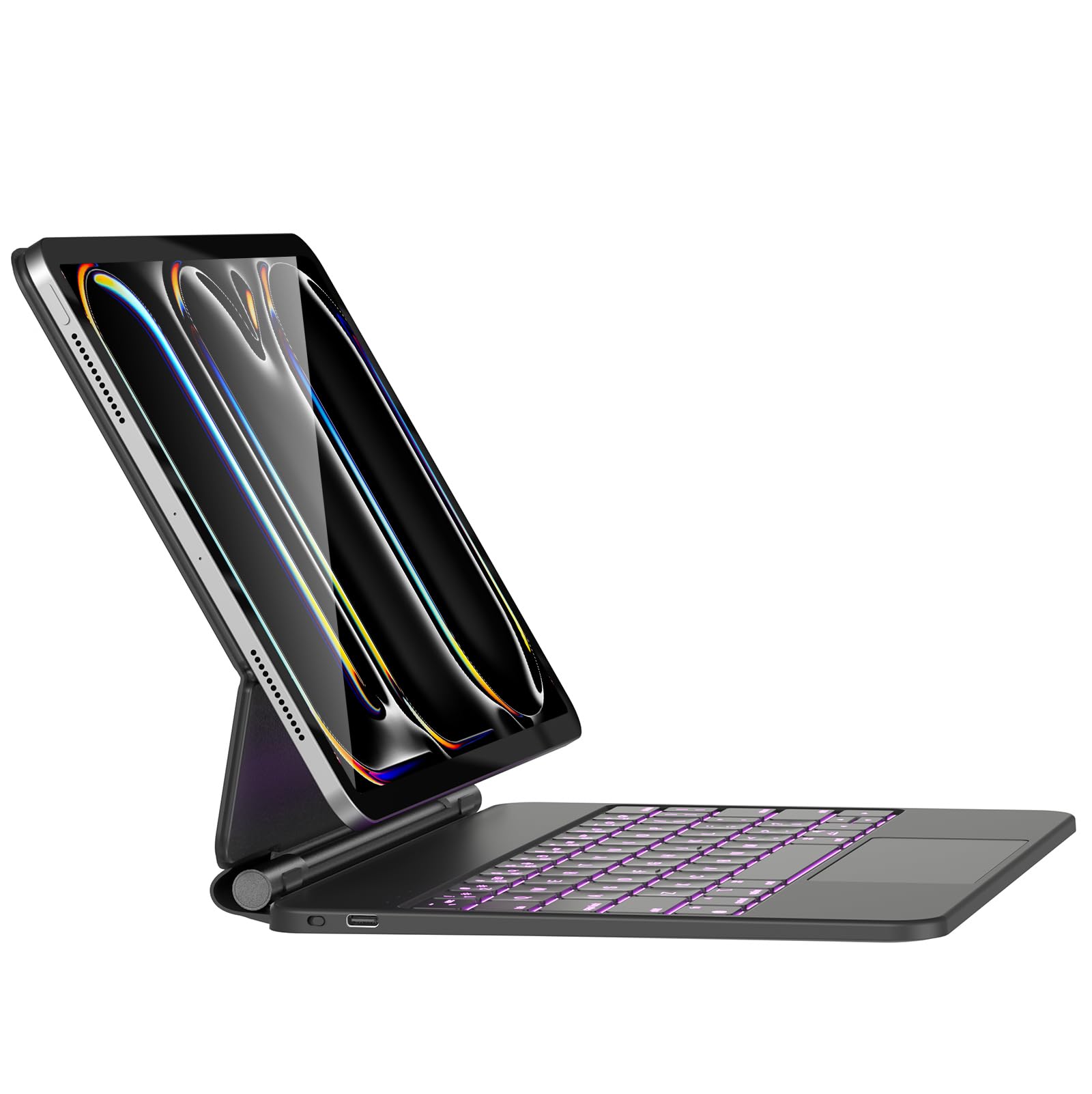 Photo 1 of HOU iPad Pro 11 Inch Case with Keyboard M4 2024(ONLY),Magic Keyboard iPad Pro 11 Inch (5th Gen) Keyboard Case for iPad Pro (M4) 11-inch,Multi-Touch Trackpad,7 Colors Backlight,Easy-Set,Black