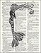 Fresh Prints of CT Dictionary Art Print - Mermaid - Printed on Recycled Vintage Dictionary Paper - 8