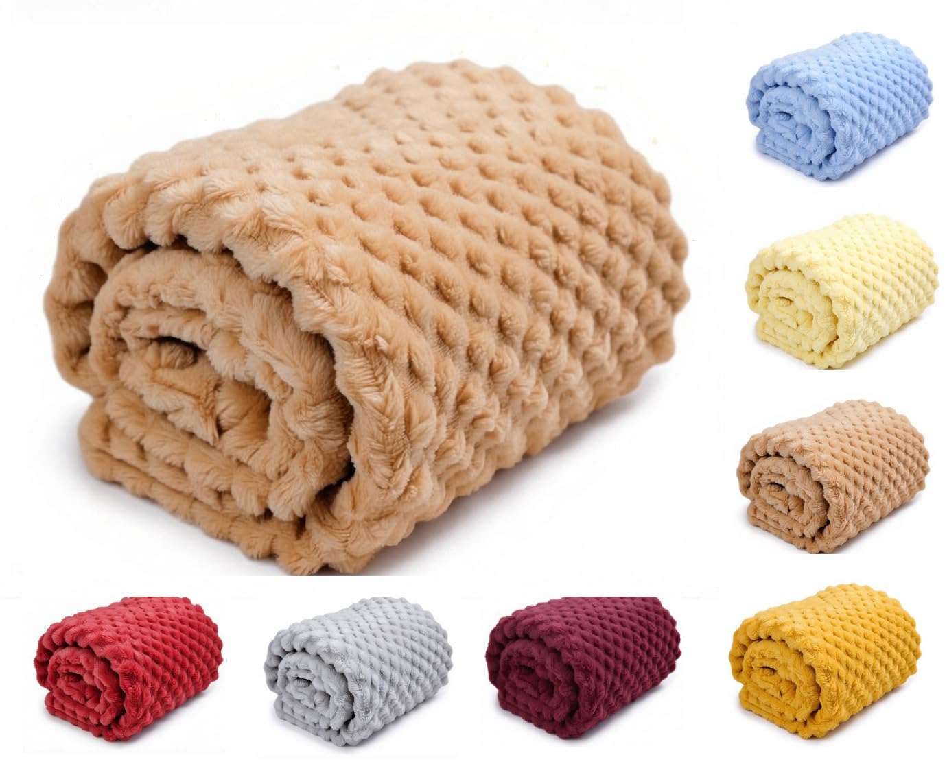 OnlyBee Baby Waffle Blanket 75 x 100 cm – Soft & Breathable Cellular Cot Blanket – Lightweight Baby Blanket for Newborns, Prams & Moses Baskets (Coffee)