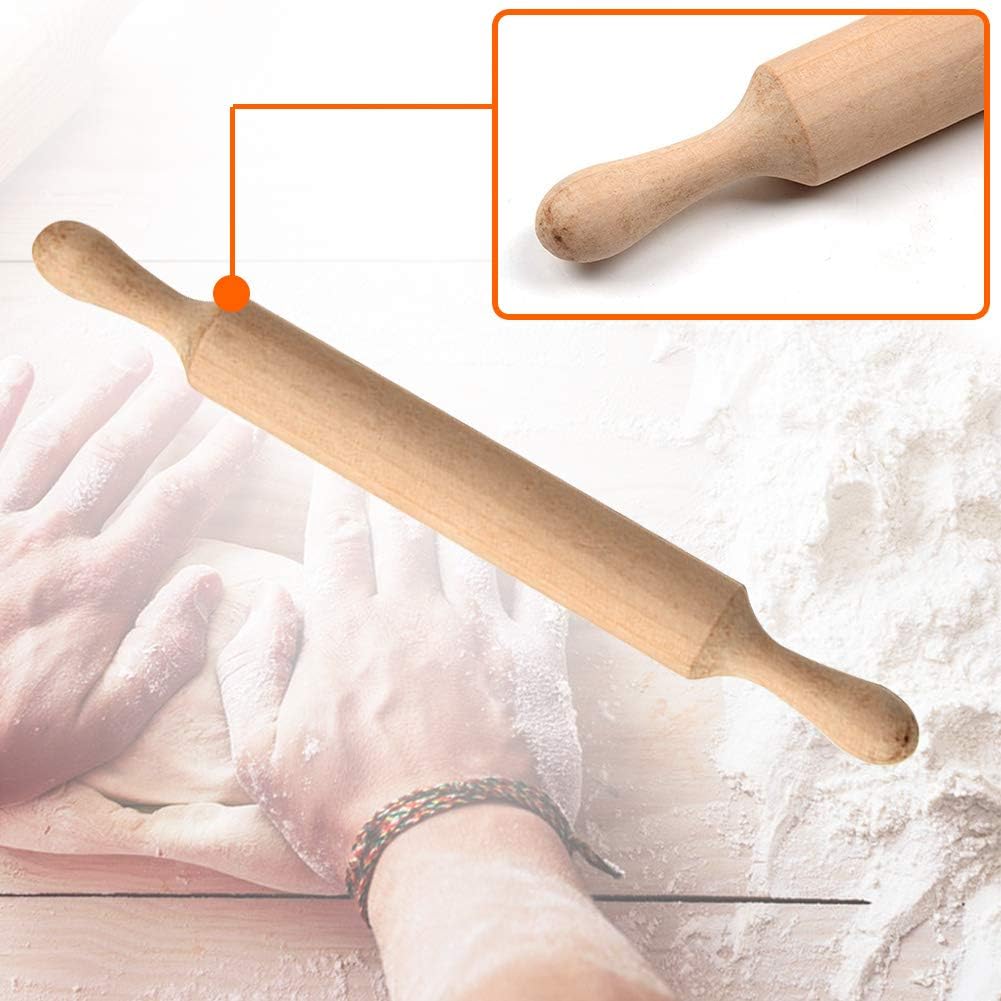 Wooden Rolling Pin, Dough Roller for Baking Bread, Pastry, Cookies, Pizza, Pie and Fondant