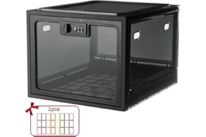Lalifebuss Combination Lock Boxes for Personal Items, Lockable Storage Box for Office Locker/School/Medicine/Snacks/Phone Jail/Electronic/Home (1 Pack/Black)