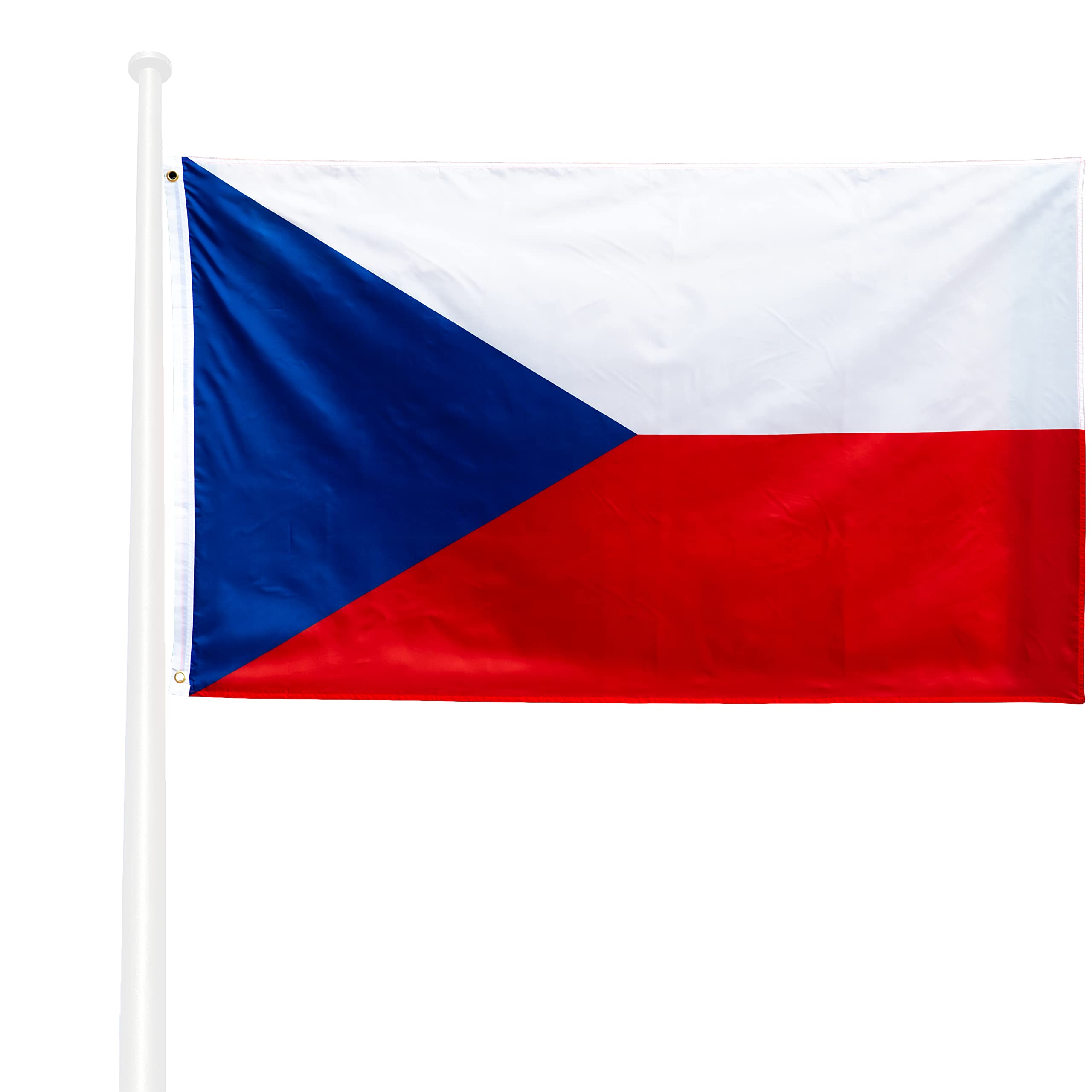 KliKil Czech Republic Flag 90x150cm - Outdoor Fabric 150x90cm Weatherproof with 2 Metal Grommets Czech Republic Flag Garden Decorations