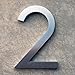 Modern House Number - Brushed Aluminum - Modern Font 6
