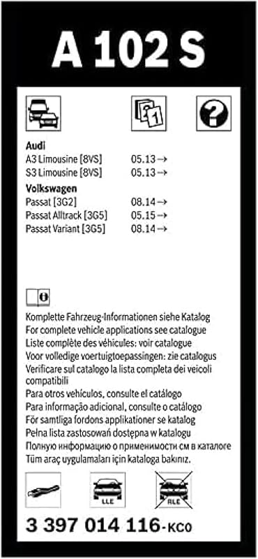 Bosch Aerotwin eA 102 S Tergicristalli Anteriori 650 mm / 475 mm