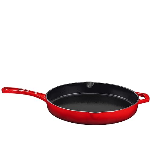 Bruntmor 12'' Blue Pre-seasoned Cast Iron Frying Pan, 12 Inch Oven