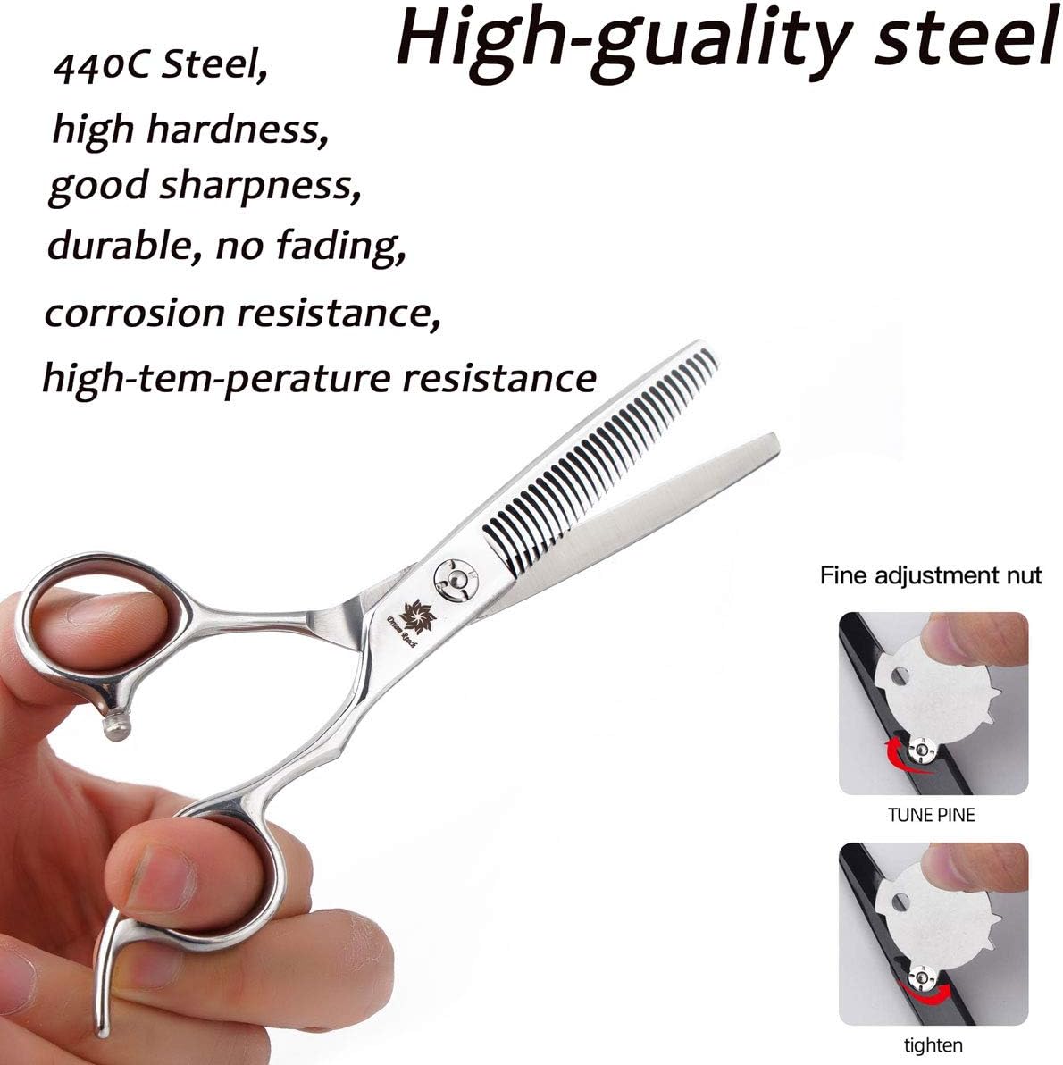 Dream Reach Professional Barber Shears 6.0'' Japanese 440C Steel Thinning Scissor Hair Cutting Scissors Hairdressing Scissors for Wome and Men - Image 5