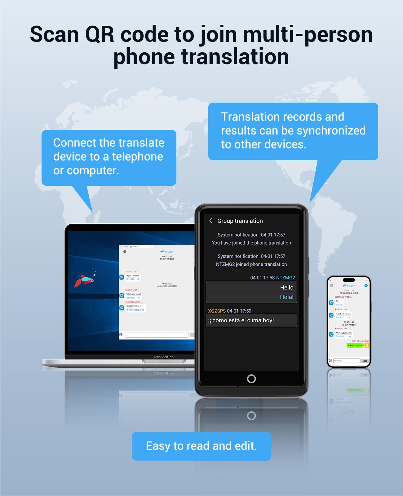 Language Translator Device,AI Inteligente Translator 2025,Support 139 Languages and Accents Portable Instant Translation with 4.1”Screen,Upgraded Chip,16GB Storage Space for Travel Business Learning