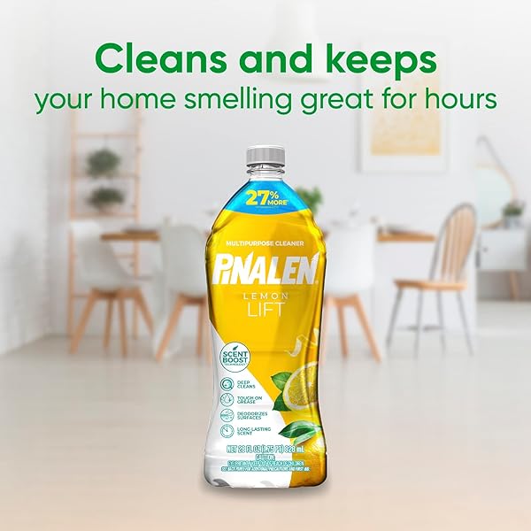 PINALEN MAX AROMAS MULTIPURPOSE CLEANER – LEMON LIFT SCENT – 28 FL OZ – ALL PURPOSE CLEANER FOR KITCHEN, BATHROOM, FLOORS & SURFACES
