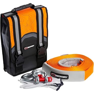 AB Tools Heavy Duty 10m Recovery Strap - 8 Ton Capacity, Includes 2 Shackles For Off-Road Towing & 4x4 Recovery