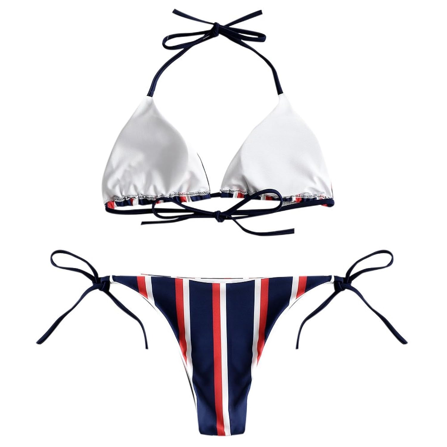 hannea halter stripe string bikini set
