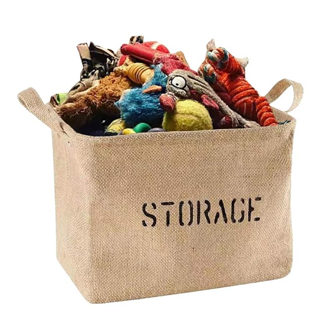 Youdepot Large 17"x 13" Jute Storage Bin Storage Basket With Handles