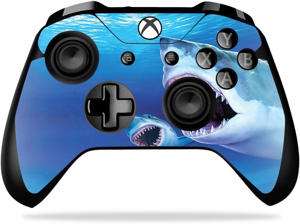 MightySkins Skin Compatible with Microsoft Xbox One X Controller - Great Whites | Protective, Durable, and Unique Vinyl Decal wrap Cover | Easy to Apply, Remove, and Change Styles | Made in The USA