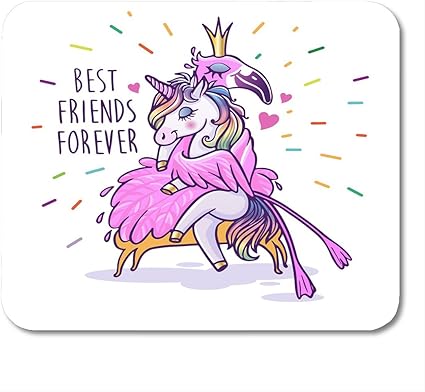 Nakamela Mouse Pads Cute Animal Unicorn With Flamingo Best Friends