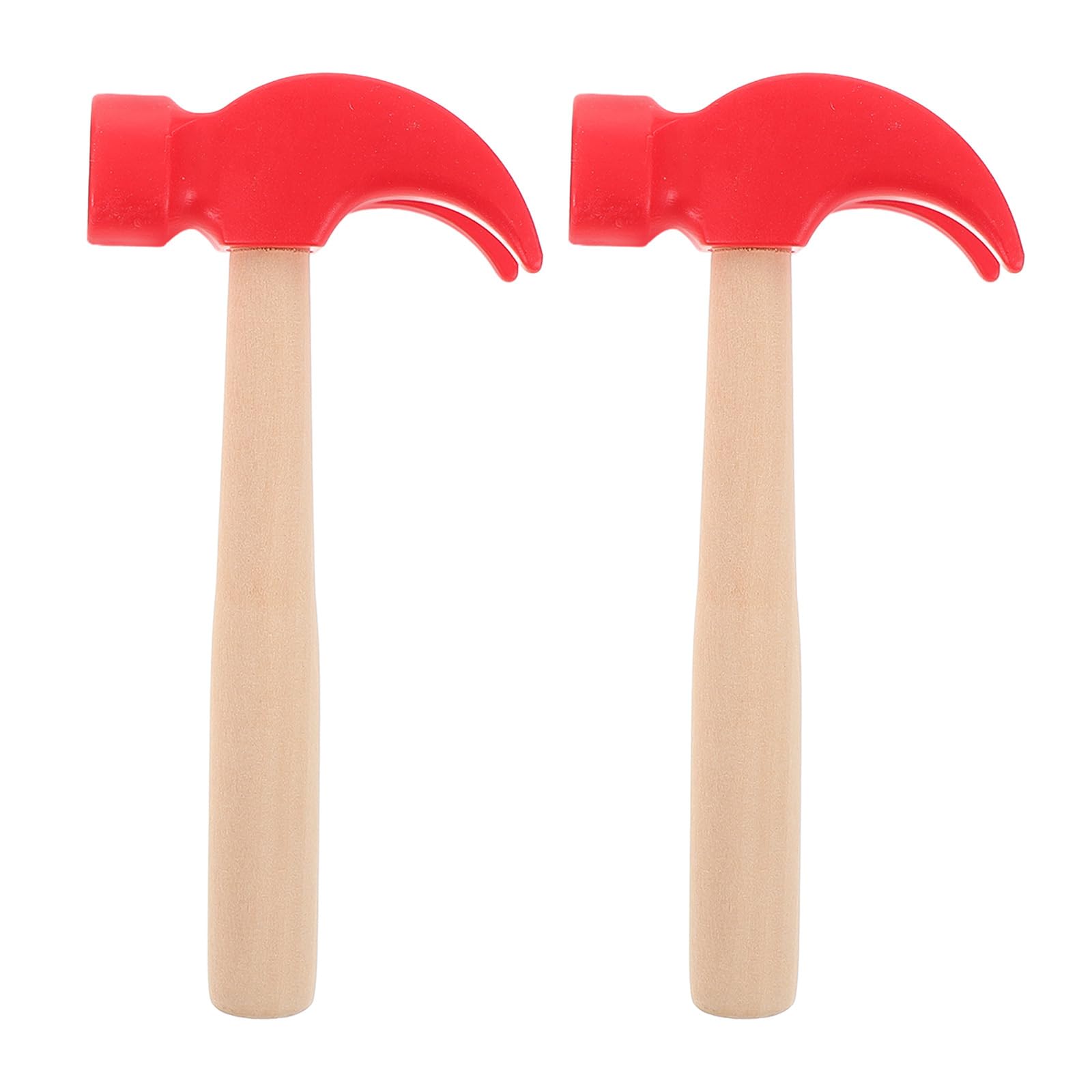 Tomaibaby Wooden Hammer Toy, Mini Red Wooden Mallet Hammering Toy, Simulation Hammer for Children Pretend Play Educational s Repair Tools Boys Girls Party Gifts, 2PCS