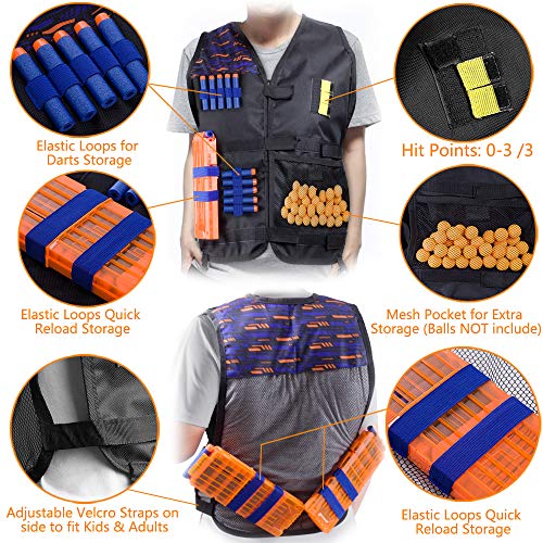 2 Pack Kids Tactical Vest Kit for Toy Guns War: 'Patriot VS Avenger', 2 Set Accessories Compatible with Nerf Guns N-Strike Elite Series by Hely Cancy