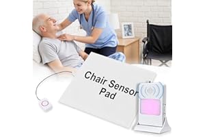 FLORYEXN Chair Sensor Pad & Pager for Elderly Dementia Patients Caregiver Bed Alarm with 13.5" x 13.5" Motion Sensor Pad Fall Prevention for Elderly (Chair Pad)