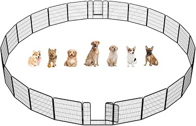 Yaheetech 24 Panel Dog Playpen 80cm High Heavy Duty Pet Fence Garden