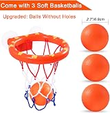 ENTHUR Bath Toy Basketball Hoop & Balls Set Multicolor 3 Balls Included view 3