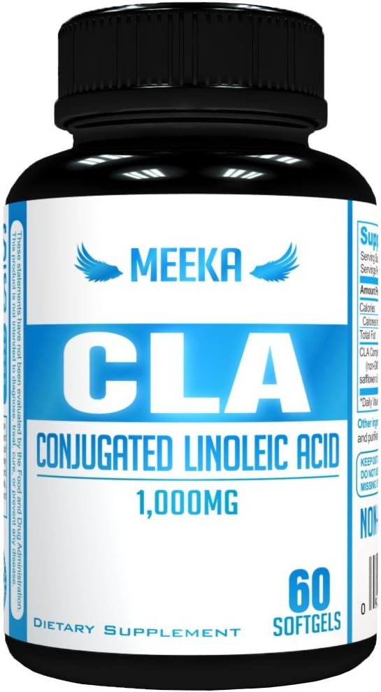 Meeka Nutrition - CLA 1000 MG Weight Loss Supplement 60 Capsules - Omega-6 Fatty Acid - Fat Burner - Immune Support