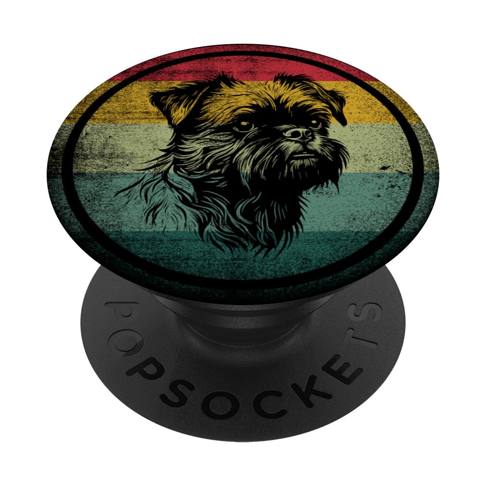 Retro Vintage Dog Design Brussels Griffon PopSockets Swappable PopGrip