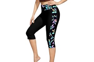 Women's Swim Pants Tummy Control High Waisted Summer Capris Sun Protection UPF 50+ Swimming Leggings Beach Wear