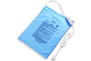 Boncare Stay On NO Auto-Off Hot Heating Pad for Cramps and Back Pain Relief Boncare Fomentera Electrica Lumbar Moist & Dry Heat Washable Cover (Sky Blue) (12"x15", 1.00, Count)
