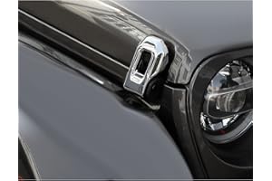 CheroCar for Jeep Hood Lock Latches Cover Catch Brackets Cover External Accessories Decoration Stickers for 2018-2021 Jeep Wrangler JL JLU & 2020-2021 Gladiator JT (Chrome)