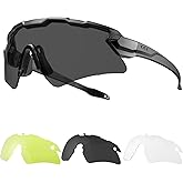 1TG Tactical Safety Shooting Glasses - Anti-Fog Tactical Goggles with 3 Lens & Hard Case, Impact-Resistant Protective Eyewear