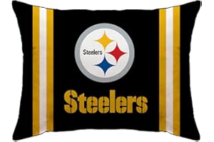 Pegasus Home Fashions Black Pittsburgh Steelers 20" x 26" Plush Bed Pillow