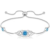 Lwsary Infinity Celtic Knot Bracelet 925 Sterling Silver Birthstone Bracelet Irish Jewelry for Women