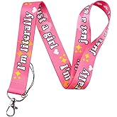 Pinstant I'm Literally Just a Girl Power Women's Rights Feminist Feminism Abortion Pro-Choice Smash Patriarchy 17.7" Neck Lanyard Keychain Holder ID Badge Mobile Phone Pin Strap